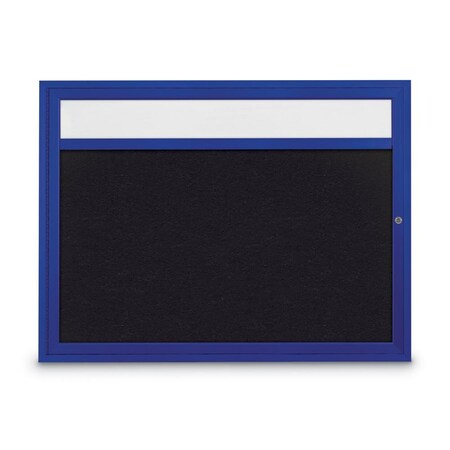 Slim Enclosed Corkboard, 30x36, Black Alum Frame/Surf